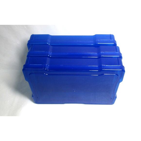 Bright Creations Three Blue Storage Boxes Plastic Transparent Snap Lid 4x6 Inch - Picture 2 of 3